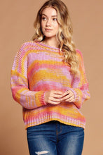 Load image into Gallery viewer, Multi-color Thread Striped Knit Sweater