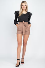 Load image into Gallery viewer, Balloon Sleeve Lace Ruffle Top