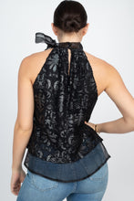 Load image into Gallery viewer, Sleeveless Neck Tie Keyhole Top