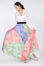 Load image into Gallery viewer, Color Block Pleated Maxi Skirt