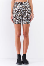 Load image into Gallery viewer, Leopard Print High Waisted Fitted Yoga Biker Shorts