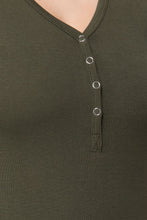 Load image into Gallery viewer, Short Slv V-neck Henley Knit Top