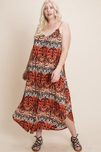 Load image into Gallery viewer, Plus Size Tie Dye Ombre Damask Print Anna Print Cami Maxi Dress