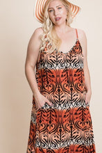 Load image into Gallery viewer, Plus Size Tie Dye Ombre Damask Print Anna Print Cami Maxi Dress