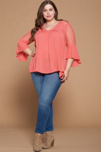 Solid Woven Babydoll Blouse