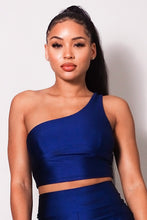 Load image into Gallery viewer, Sleeveless One Shoulder Bustier Crop Top