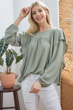 Load image into Gallery viewer, Draped Ruffle Longsleeve Top