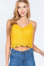 Load image into Gallery viewer, Crochet Lace Cami Woven Top