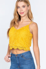 Load image into Gallery viewer, Crochet Lace Cami Woven Top