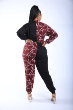 Load image into Gallery viewer, Color Blocked Lace Up Front Jogger Set