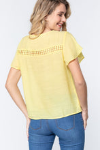 Load image into Gallery viewer, Short Ruffle Slv V-neck Woven Top