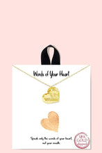 Load image into Gallery viewer, 18k Gold Rhodium Dipped Words Of Your Heart Necklace