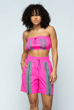 Load image into Gallery viewer, Cropped Mini Tube Top/lined Thigh Length Shorts Set