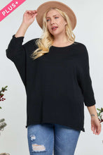 Load image into Gallery viewer, Solid Round Neck 3/4 Sleeve Sweater Top