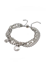 Load image into Gallery viewer, Metal Layered Smile Charm Bracelet