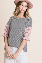 Load image into Gallery viewer, Cute Striped Curved Hem Casual Top