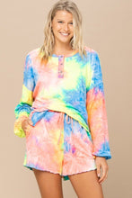 Load image into Gallery viewer, Tie-dye Printed Knit Top And Shorts Set