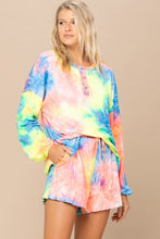 Load image into Gallery viewer, Tie-dye Printed Knit Top And Shorts Set