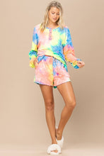 Load image into Gallery viewer, Tie-dye Printed Knit Top And Shorts Set