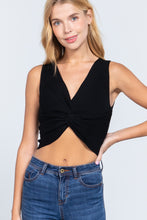 Load image into Gallery viewer, Sleeveless V-neck Twist Knot Knit Top