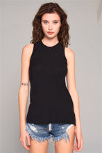 Load image into Gallery viewer, Sleeveless Crew Neck Cut-out Back Detail Longline Top