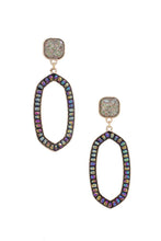 Load image into Gallery viewer, Beaded Oval Post Drop Earring
