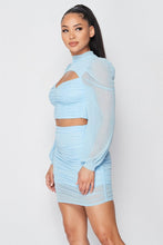 Load image into Gallery viewer, Sexy Sheer Cutout Puff Sleeved Top And Skirt Set