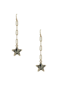 Chain Link Marble Star Earring