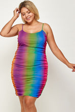 Load image into Gallery viewer, Plus Size Rainbow Ombre Print Cami Dress