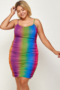 Plus Size Rainbow Ombre Print Cami Dress