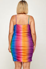 Load image into Gallery viewer, Plus Size Rainbow Ombre Print Cami Dress