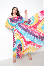 Load image into Gallery viewer, Tie Dye Off Shoulder Pleated Maxi Dress