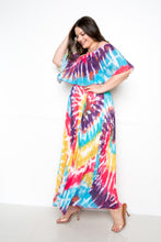 Load image into Gallery viewer, Tie Dye Off Shoulder Pleated Maxi Dress