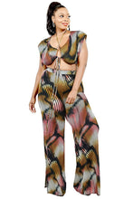 Load image into Gallery viewer, Plus Knitted Color Painting 2 Piece Pants Set