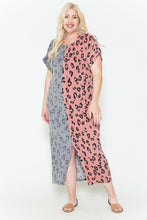 Load image into Gallery viewer, Front Slit Dolman Leopard Print Maxi Dress