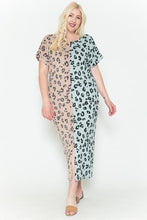 Load image into Gallery viewer, Front Slit Dolman Leopard Print Maxi Dress