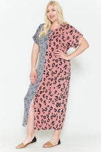 Load image into Gallery viewer, Front Slit Dolman Leopard Print Maxi Dress