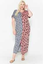 Load image into Gallery viewer, Front Slit Dolman Leopard Print Maxi Dress