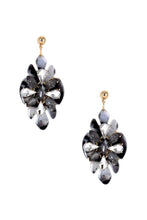 Load image into Gallery viewer, Acetate Rhinestone Flower Dangle Earring