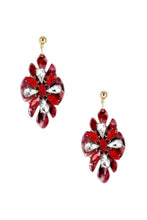 Load image into Gallery viewer, Acetate Rhinestone Flower Dangle Earring