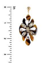 Load image into Gallery viewer, Acetate Rhinestone Flower Dangle Earring