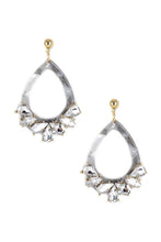 Load image into Gallery viewer, Acetate Rhinestone Teardrop Dangle Earring