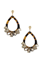 Load image into Gallery viewer, Acetate Rhinestone Teardrop Dangle Earring