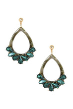 Load image into Gallery viewer, Acetate Rhinestone Teardrop Dangle Earring