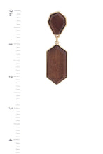 Load image into Gallery viewer, Geometric Wood Post Drop Earring