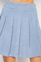 Load image into Gallery viewer, A-line Corduroy Pleated Mini Skirt
