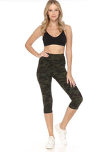 Load image into Gallery viewer, Multi-color Print, Cropped Capri Leggings In A Fitted Style With A Banded High Waist