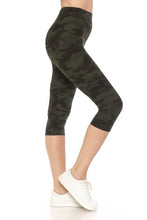 Load image into Gallery viewer, Multi-color Print, Cropped Capri Leggings In A Fitted Style With A Banded High Waist