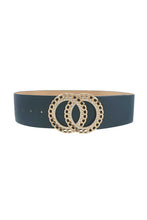 Load image into Gallery viewer, Double Circle Chain And Rhinestone Trim Design Belt