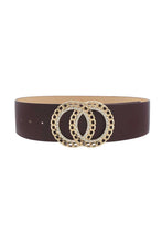 Load image into Gallery viewer, Double Circle Chain And Rhinestone Trim Design Belt